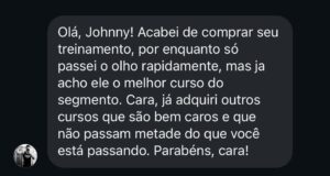 Print de depoimento de aluno